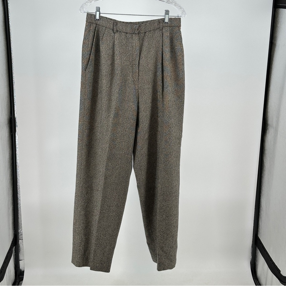 Pendleton Brown Wool Trousers High-Waisted Pleated 89’s Vintage Size 14